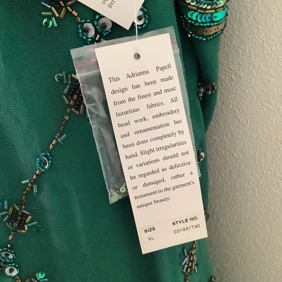 NWT Green Sequin Beaded Glamorous 20s Retro Holiday Blouse Christmas Party XL - Picture 5 of 8